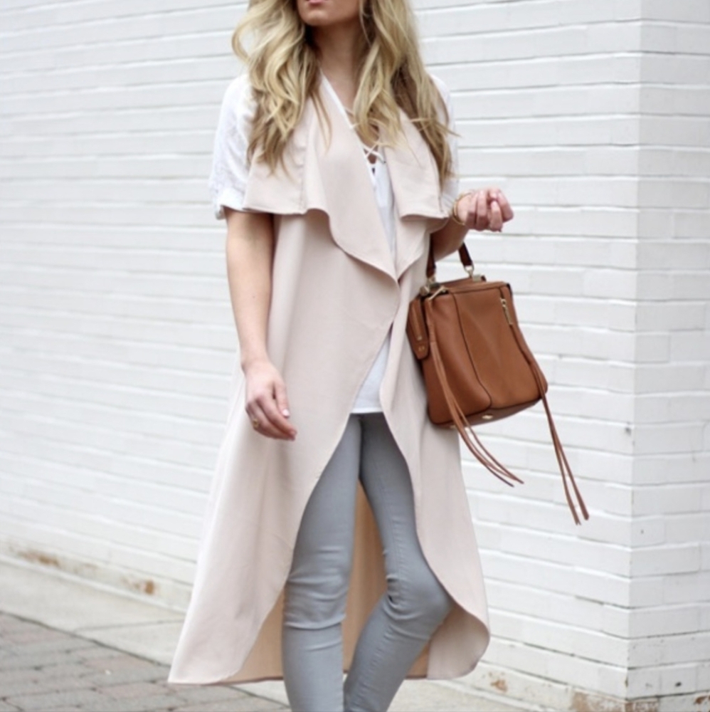 She + Sky Nude Duster Vest